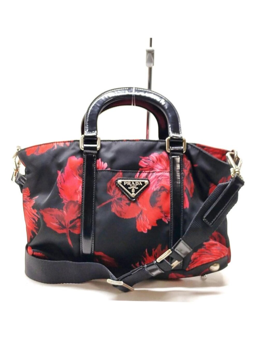 Authetic Prada Tessuto Floral Nylon Tote Bag | Luxury Designer Crossbody - Picture 2 of 10